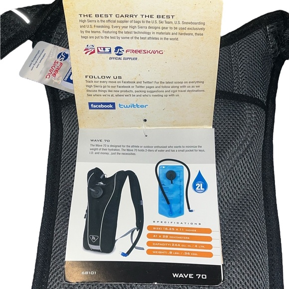 🌟NWT🌟 High Sierra Wave 70 Reservoir Hydration 2L Water Backpack - Picture 11 of 12